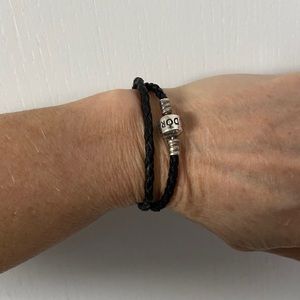 Pandora leather strap wrap around bracelet